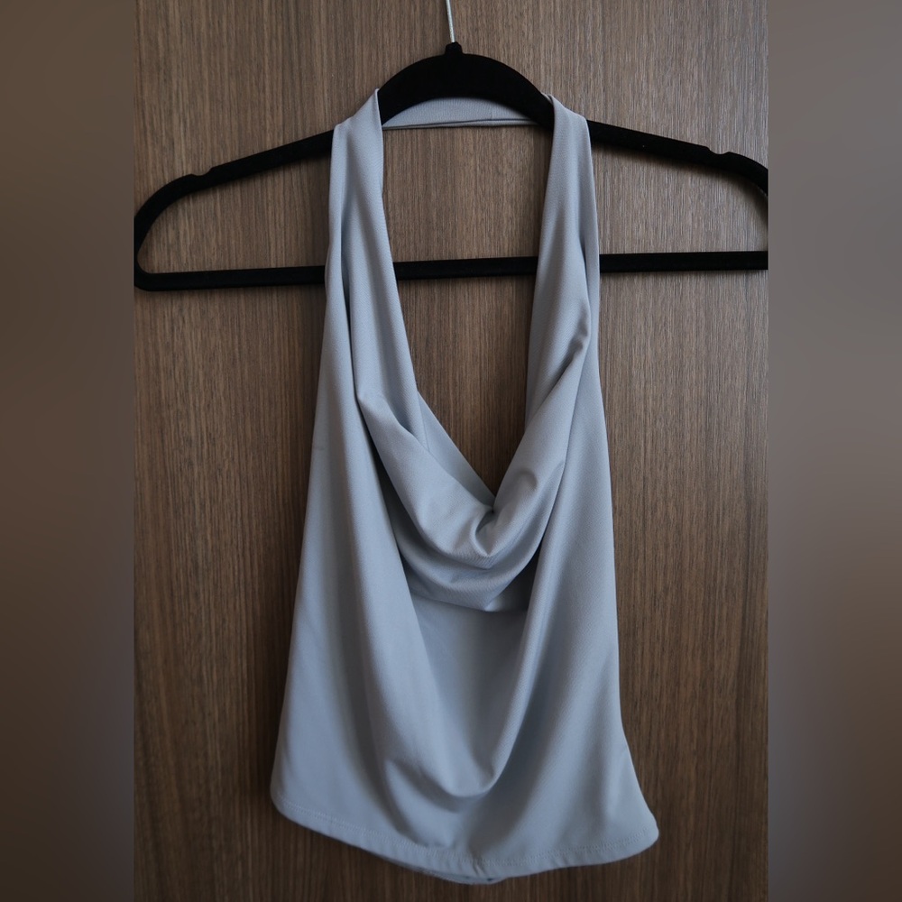 Abercrombie & Fitch Light Gray Draped Halter Tank